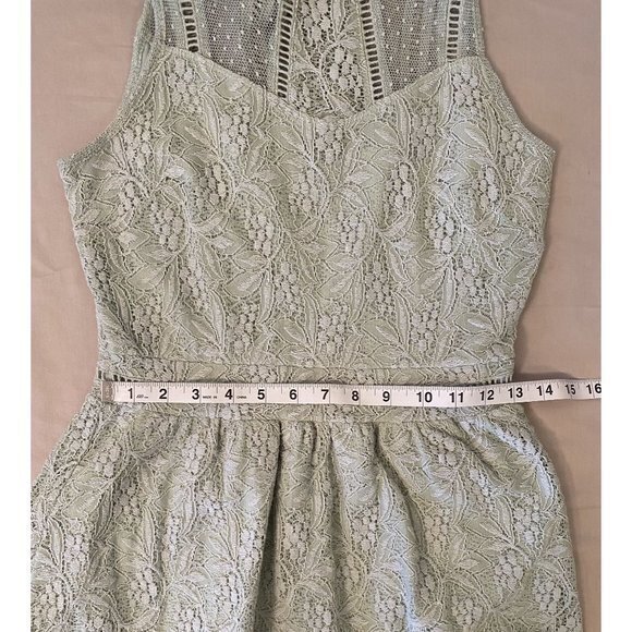 Women's Maurices Light‎ Mint Green Sleeveless Dress with Lace Size 5/6 - Picture 8 of 14